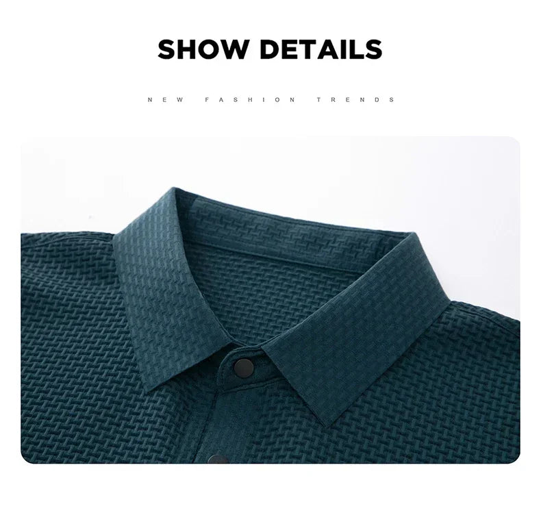 Brand Clothes Summer New Men's Short Sleeve T-shirt Ice Silk Cool and Breathable POLO Shirt Business Casual Sweat-absorbing Top