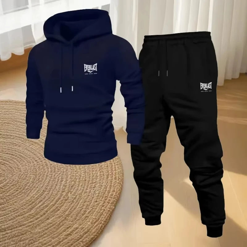 2025 Men's Fashion Sports Jogging Set_ Casual Printed Sports Set Comfortable Office and Family Sports Set for Autumn and Winter