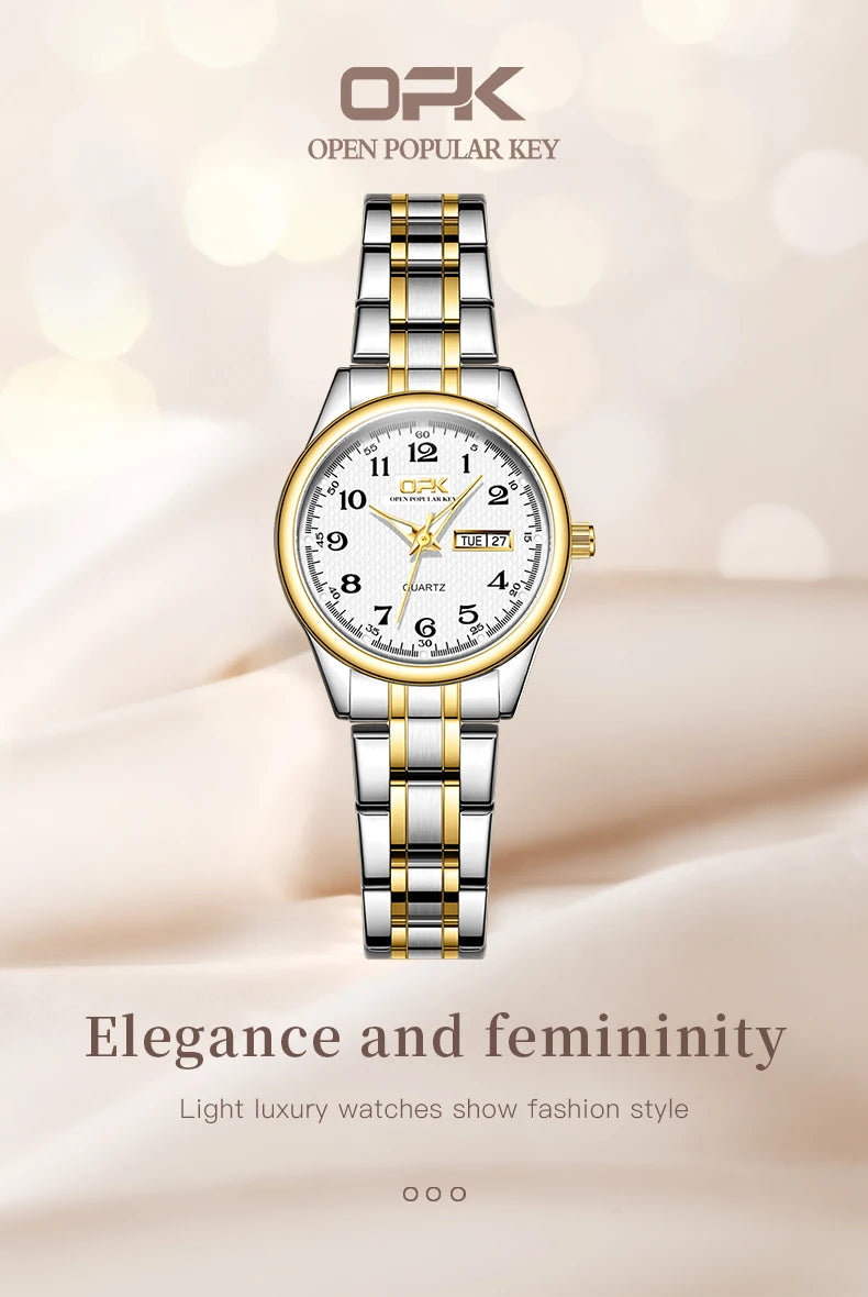 OPK 8110 Classic Quartz Watch Waterproof Watch for Women Stainless steel Luxury Brand Ladies' Watch Reloj Mujer