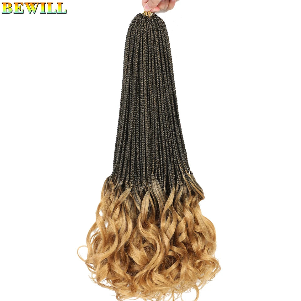 14 18 24 Inch French Curl Crochet Braids Boho Goddess French Curl Box Braids Crochet Hair Synthetic French Curly Braiding Hair