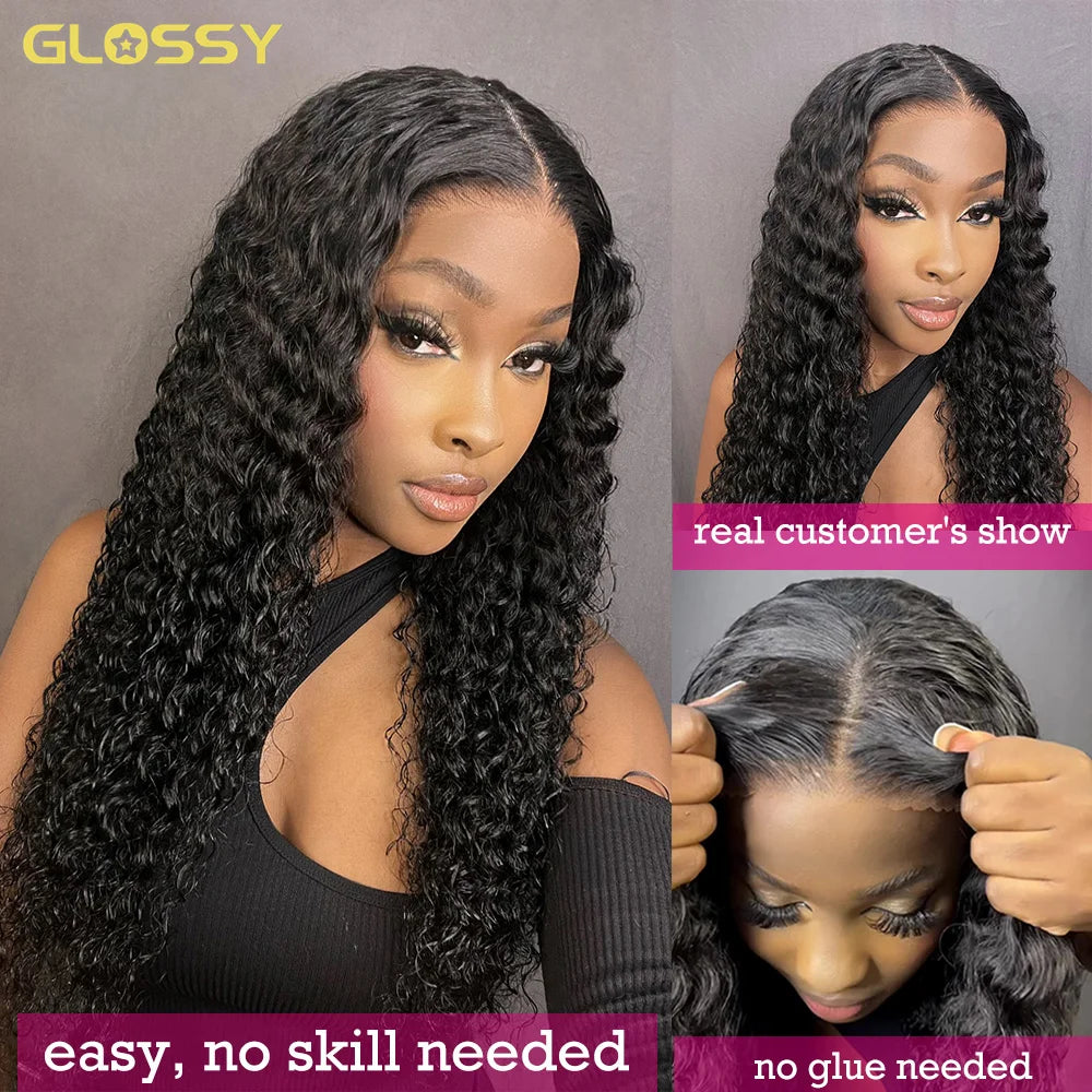 Deep Wave 13x6 HD Glueless Wear And Go Wigs 100% Human Hair For Women 250% Water Wave Curly Lace Front human hair Wig On Sale