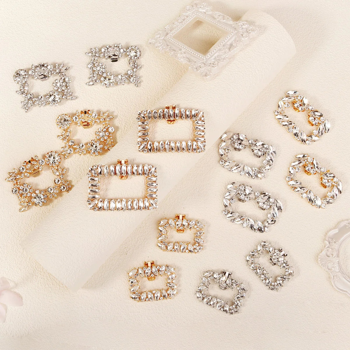 New Square Simple Women's Shoe Buckle Wedding High Heels Shoe Clip Bridal Gown Accessories Daily wear jewelry Holiday Gifts