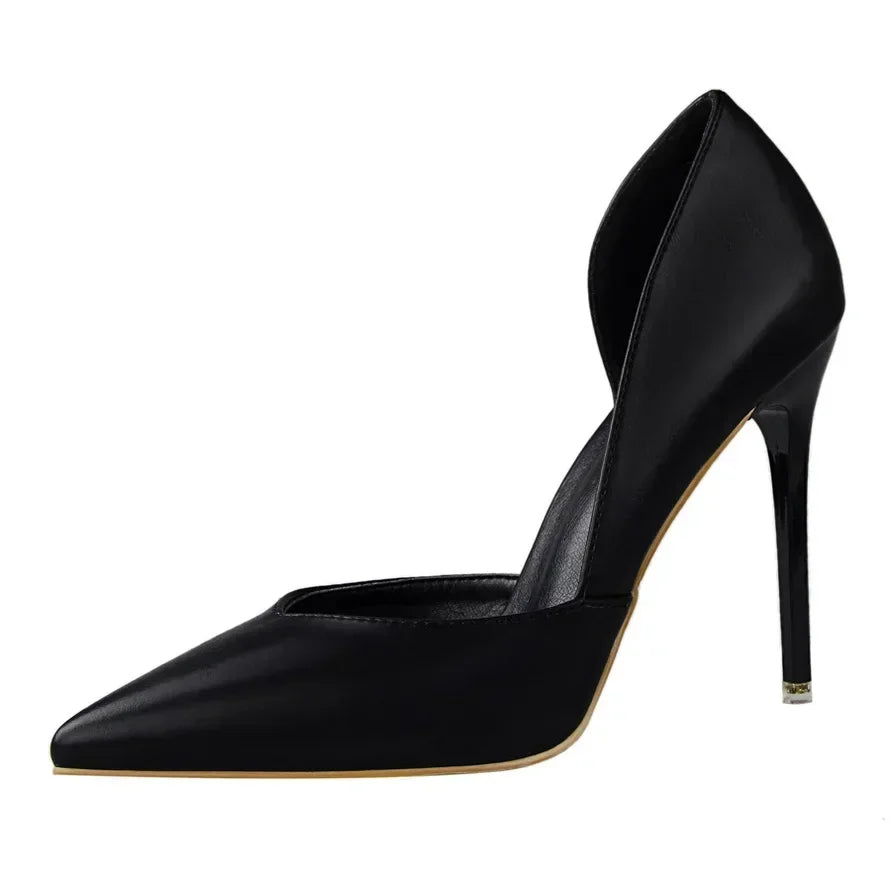 Summer Women Office Work 10.5cm High Heels Nightclub Leather Pumps Lady Fashion Concise Yellow Red Shoes Party Stiletto Heels