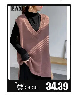 [EAM] High Elastic Waist Black Pleated Long Wide Leg Trousers New Loose Fit Pants Women Fashion Tide Spring Summer 2026 1U320