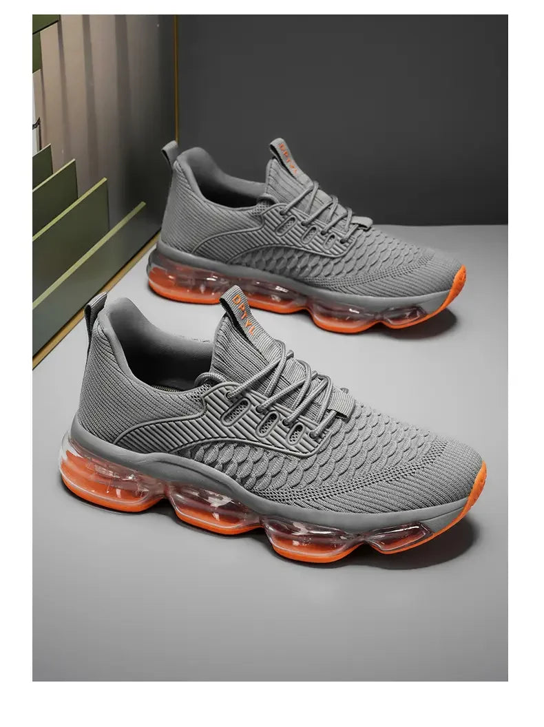 Men's Fashionable Versatile Outdoor Running Shoes Breathable Ultra-light Air Cushion Soft Bottom Sports Shoes Large Size