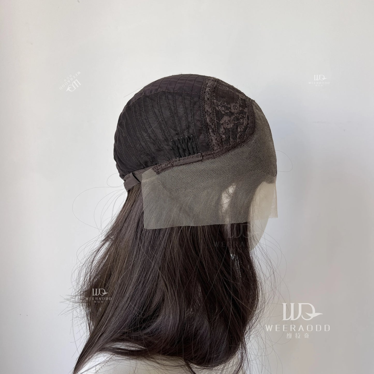 Dark Brown Shoulder Length Synthetic Lace Front Wigs for Women 13x4 Glueless Middle Part Synthetic Wigs 150% Density Natural