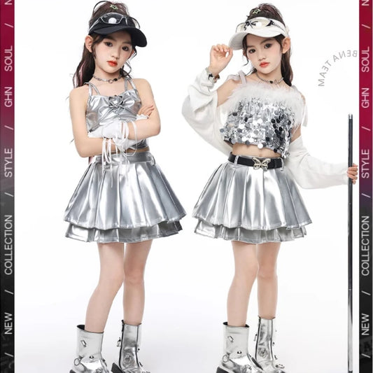Hip Hop Boys Street Dance Wear Clothes Sets Girls K-pop Stage Performance Costume Kids Street Dance Jazz Children Suits Clothing