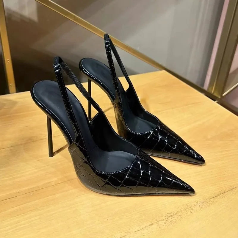Women's Pointy Stiletto Sandals Summer New Style Baotou Shallow Mouth Set Foot Anti-slip Wear-resistant High Heels