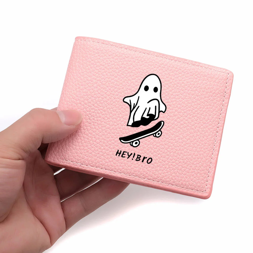 Men's Short Wallet PU Leather Mini Pattern with Multiple Card Slots And Zipper Coin Pocket