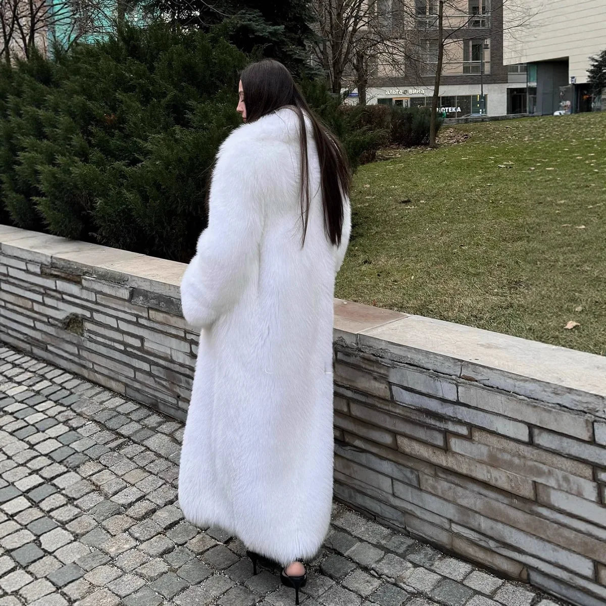 Long Coats Women Faux Fur Jackets Y2k Streetwear Turn Down Collar Coat Thick Warm Jacket Elegant Work Outerwear Autumn Winter
