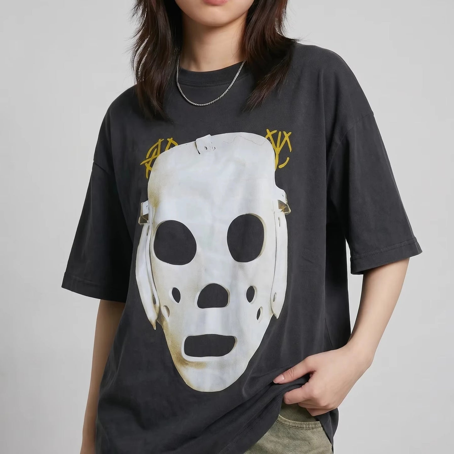 BTS Jungkook Same Style Mask Graphic Unisex 100%Cotton Shirt 2026 Kpop Arirang Album Summer New Men's Women's Streetwear Tshirt
