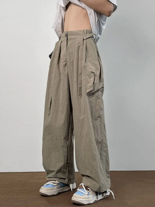 American Workwear Pants Men Summer New Thin Trendy Loose Straight Casual