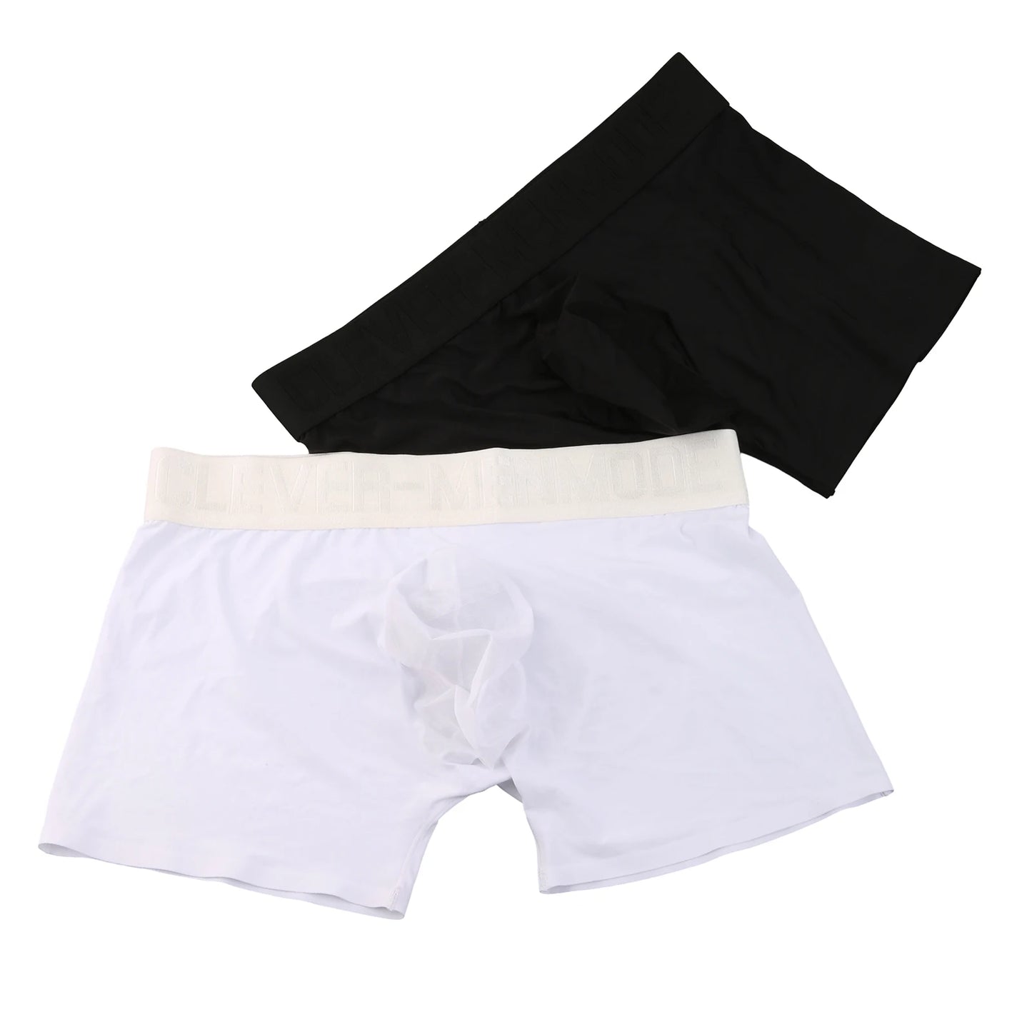 Sexy Mesh Penis Pouch Panties Ultra-thin Underwear Men Transparent Butts Boxer Shorts Heart-shaped Ice Silk