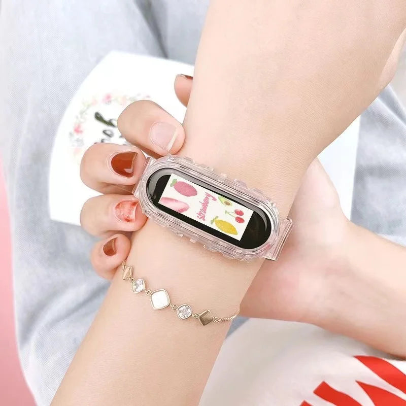 TPU transpatent strap for Mi Band 10/9/8 Clear Soft Sport Wristband Sweatproof Smartwatch Accessories for Xiaomi miband 10 bands