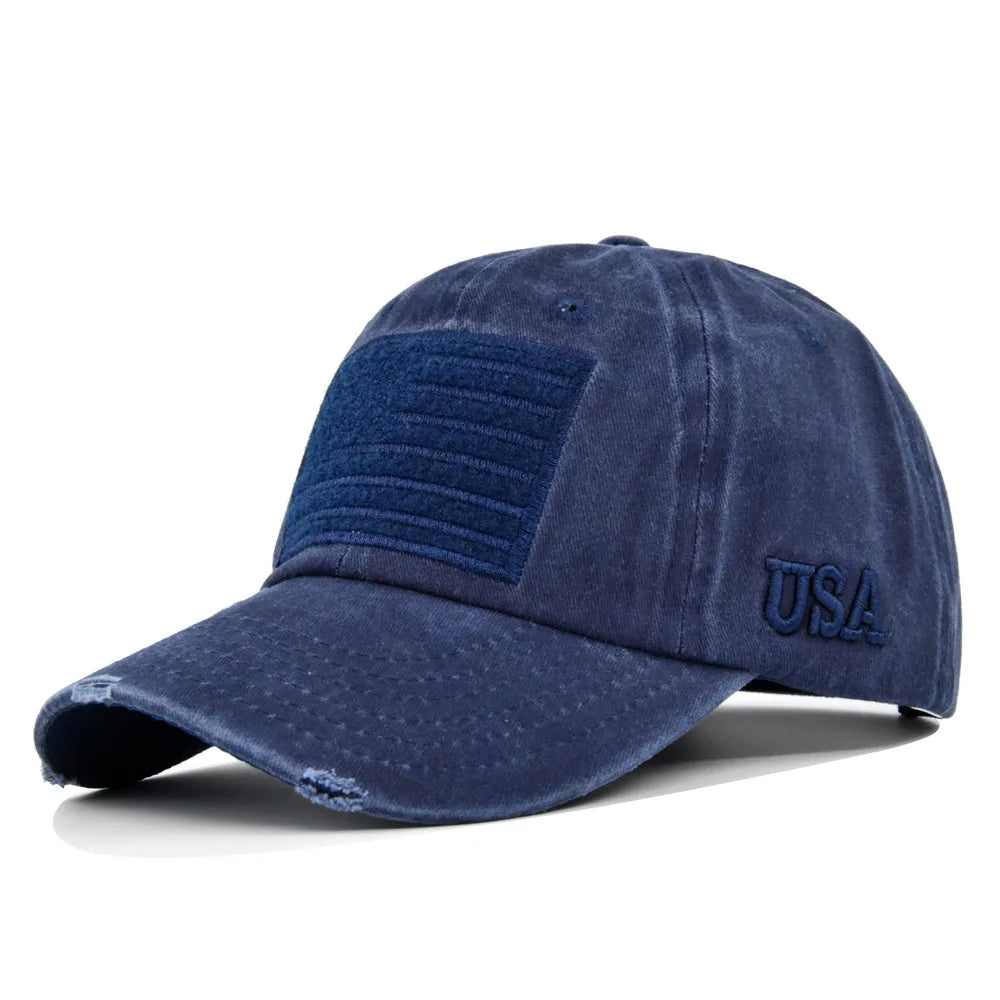 American Flag Unisex Baseball Hat for Men and Women USA Flag Mesh Snapback Flat Visor Cap BAZAARHUBO