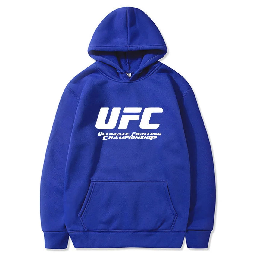 2026 New UFC Men's Hooded Sweatshirt Autumn Winter Polar Print Casual Sports Hooded Sweat BAZAARHUBO