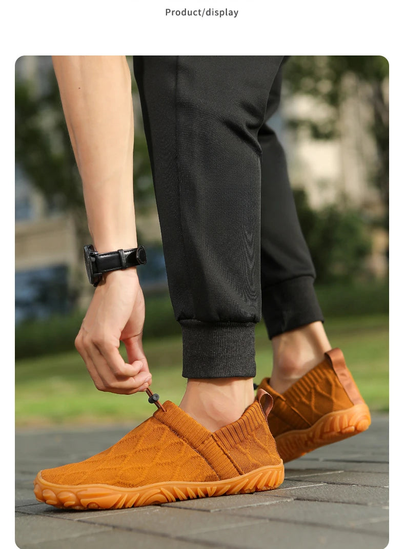 Minimalist Men's Barefoot Shoes Anti Slip Breathable Knitting Walking Shoes for Men Wear-resistant Lightweight Running Sneakers