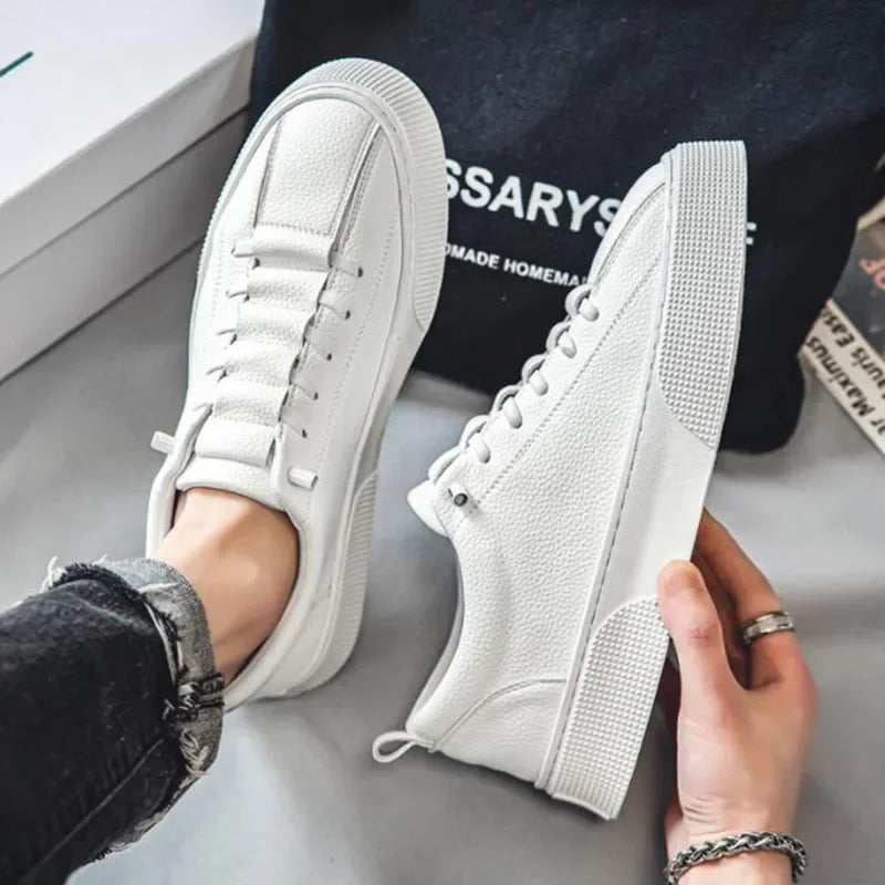 White Sneakers for Men  Fashion Casual Lace Up Round Toe Flat mens Running Sport Shoes Zapatillas Deportivas Hombre 2024