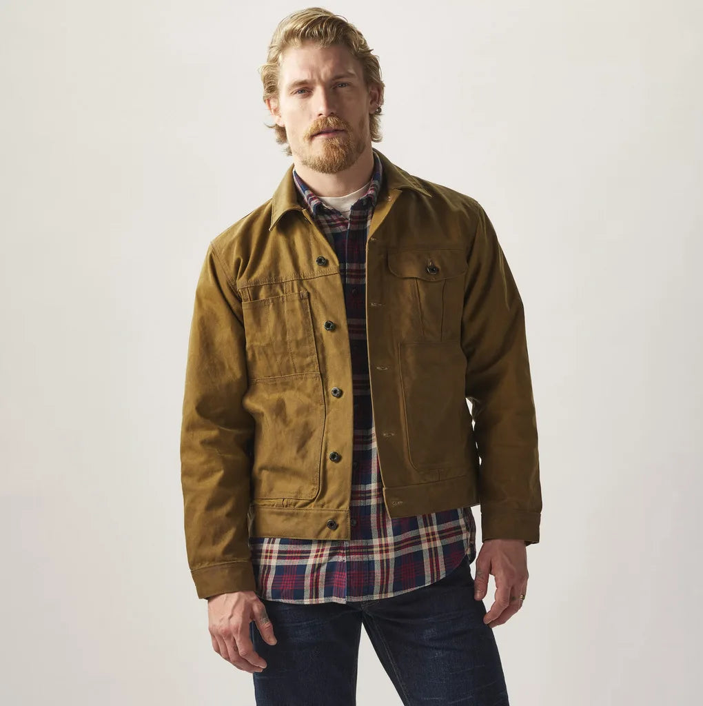 Waxed Canvas Cruiser Jacket Water Suede Rugged Resistant Rugged Style Men's Cruiser Tin Cloth Western Cowboy Work Outerwear