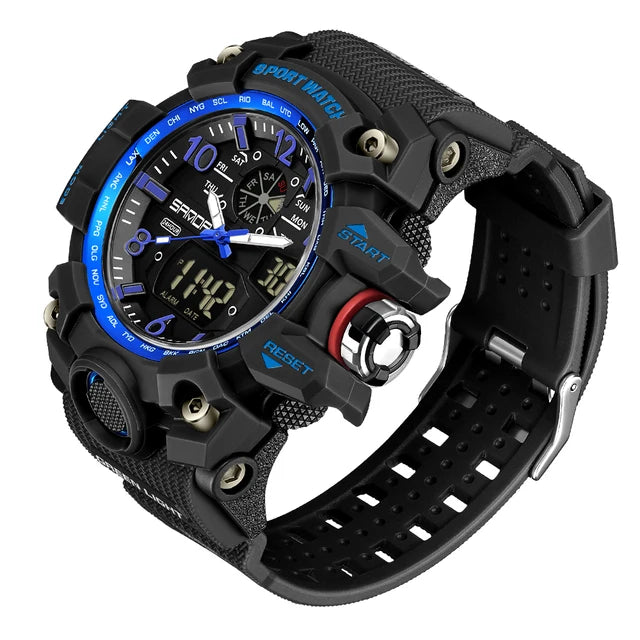 SANDA 3169 Top Brand Sports Men's Watches Military Quartz Watch Man Waterproof Wristwatch for Men Clock shock relogios masculino