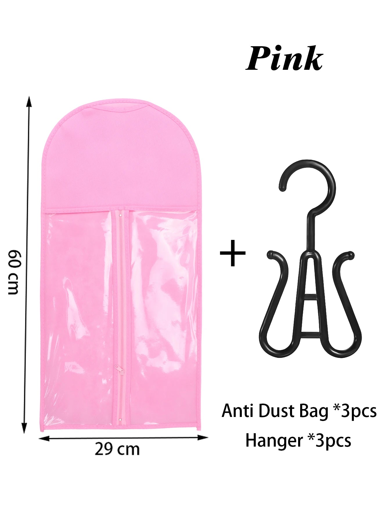 3Set Wig Storage Bag With Hanger Hair Bags With Plastic Hanger For Virgin Hair Black Wig Organizer Hangers For Multiple Wigs New