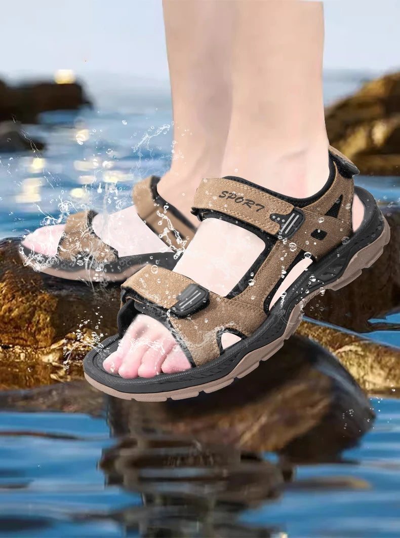 Men's Summer Beach Sandals Holiday Breathable Water Shoes Male Retro Comfortable Quick Drying Casual Sandals