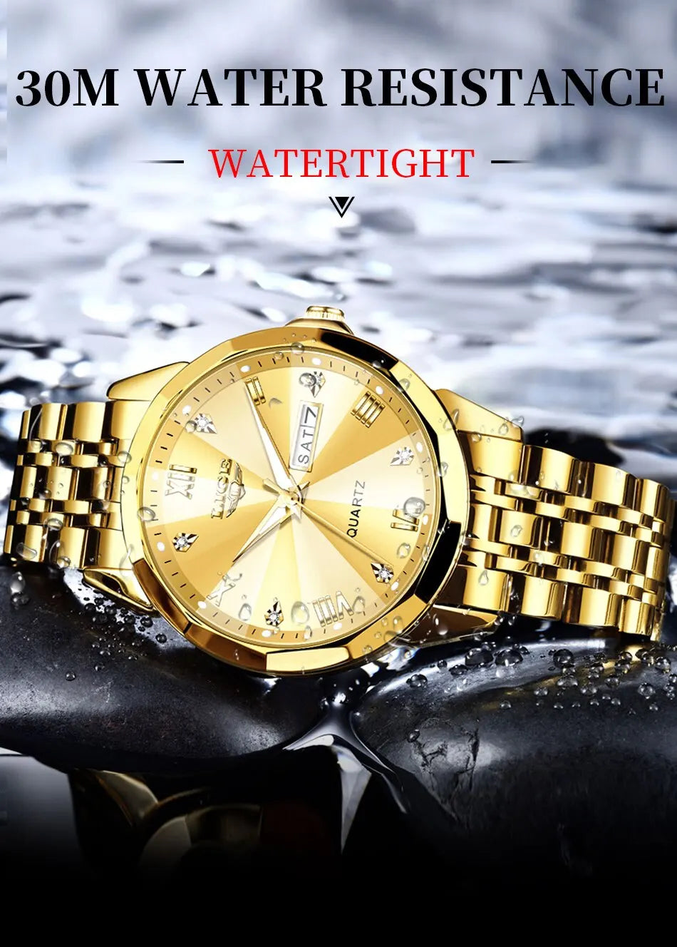 LIGE New Quartz Watch For Men Top Luxury All Steel Design Fashion Business Wristwatch Men Waterproof Watches Man Montre Homme