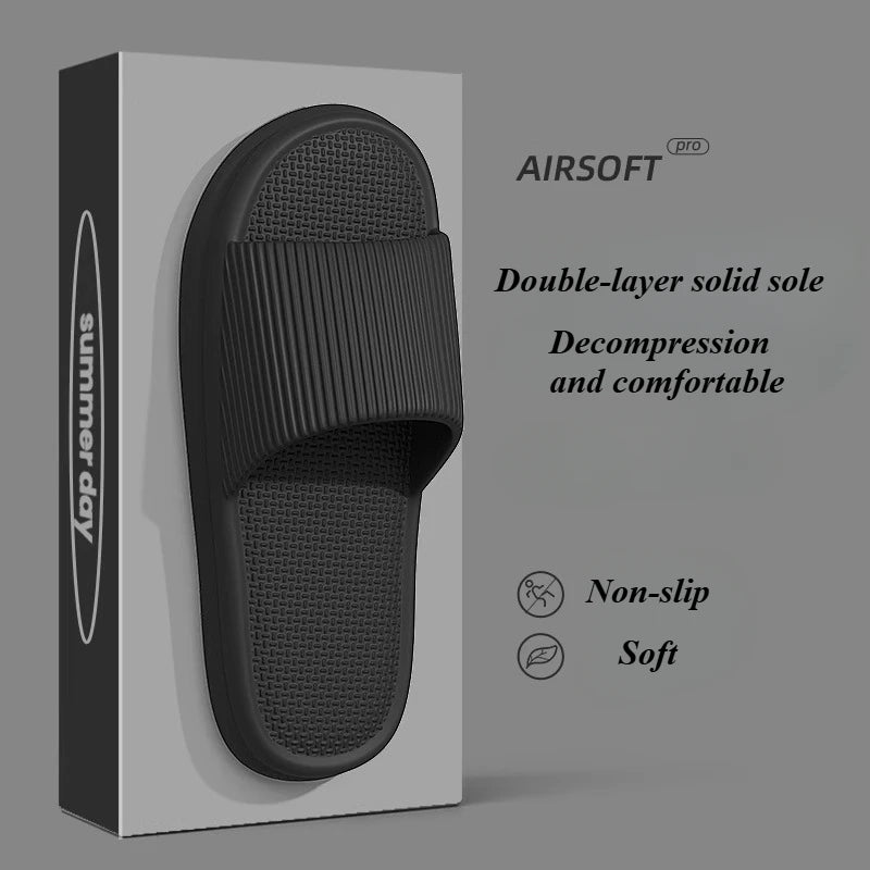 Brand Couple Home Simple Slippers EVA Soft Sole Light Slippers Bathroom Non-slip Slides Men's Outdoor Sandals Zapatillas De Casa