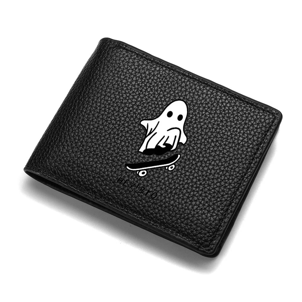 Men's Short Wallet PU Leather Mini Pattern with Multiple Card Slots And Zipper Coin Pocket