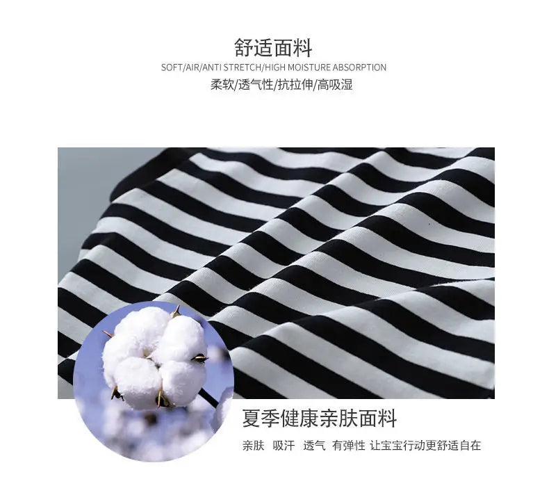 Boys' Striped Summer Casual Clothing Girl Children Handsome Boy Baby Sleeveless Vest and Shorts Set Kids Clothes Boys Outfits