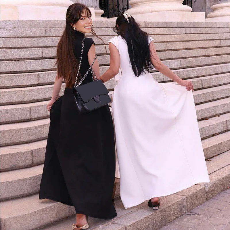 Evening Dress Dresses 2025 Woman Vestidos A-line Women's Clothing Solid Color Sleeveless Party Prom Banquet Temperament Elegant