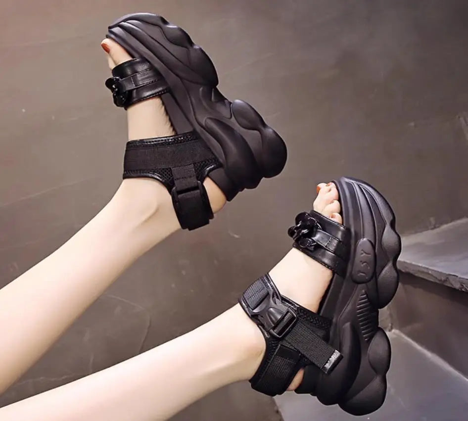 High Heels Sandals Women Shoes New Summer Wedges Height Increasing 11cm Ladies Sandal Platform Chunky Shoes Sandalias Mujer