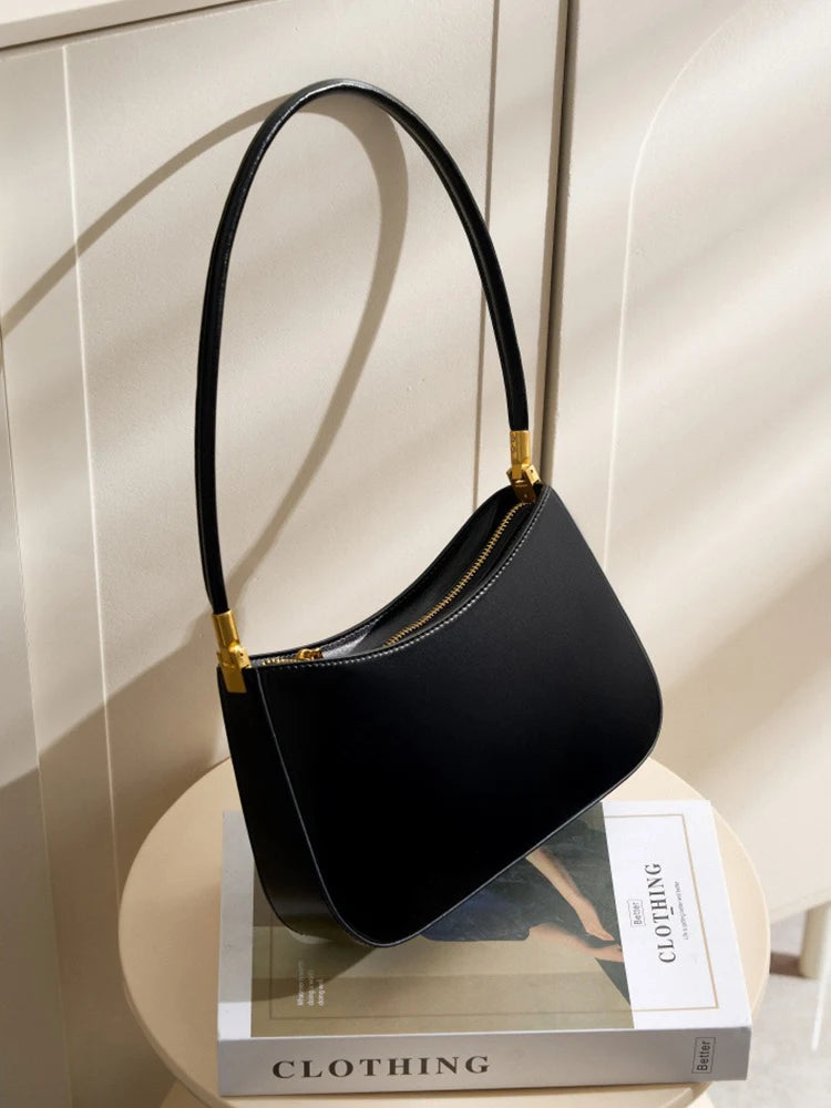 Zency French High-End Leather Underarm Bag Red Shoulder Handbag for Women Luxury Designer Sac for Lovers Wife Girlfriend