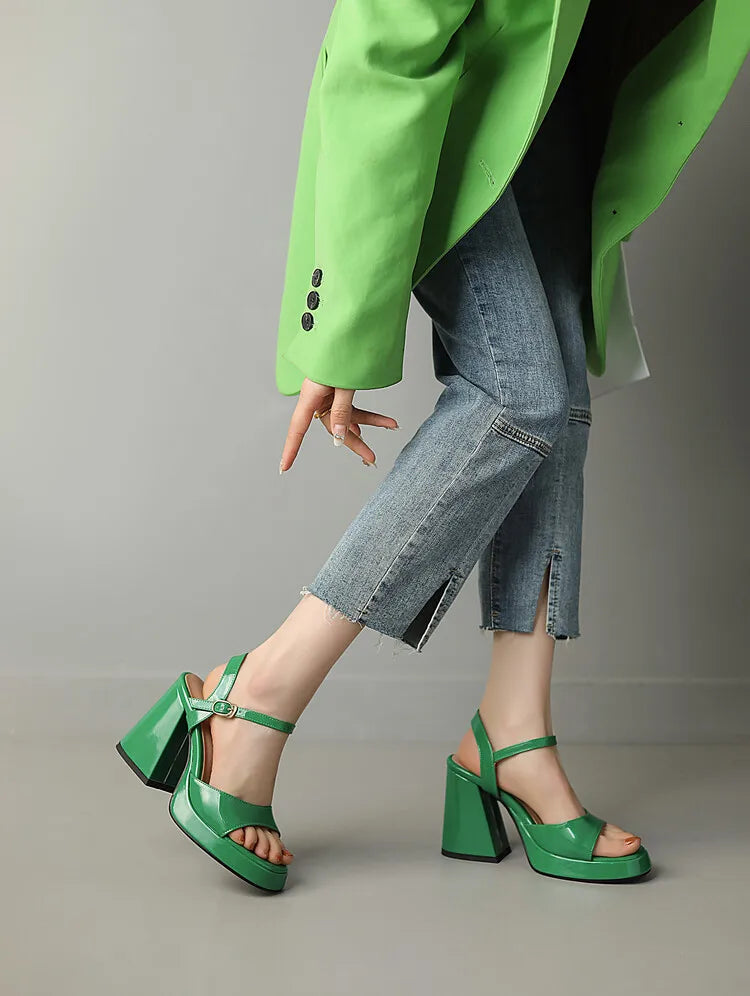 2023 Summer New Shoes Woman Brand Women's Platform Shoes Fashion Comfortable Thick Sole Sandals Square High Heels