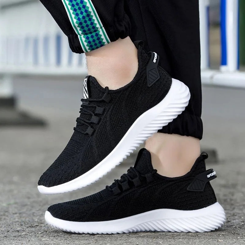 Spring New Fashionable Men's Running Shoes Leisure Style Youth Trendy Sports Shoes Low Top round Toe Rubber Outsole Mesh Lining