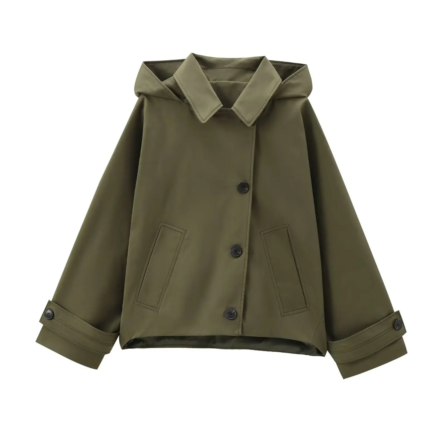 MUJER Hooded Women's Trench Coat Long Sleeve Women's Windbreaker New in Coats and Jackets for Women Winter Coats Woman Trench