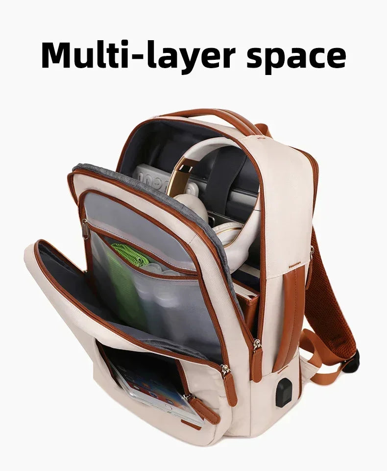 Women Business Backpack Waterproof Laptop Computer Pack Weekender Commuter Bag With USB Port College Student Bags Travel Daypack