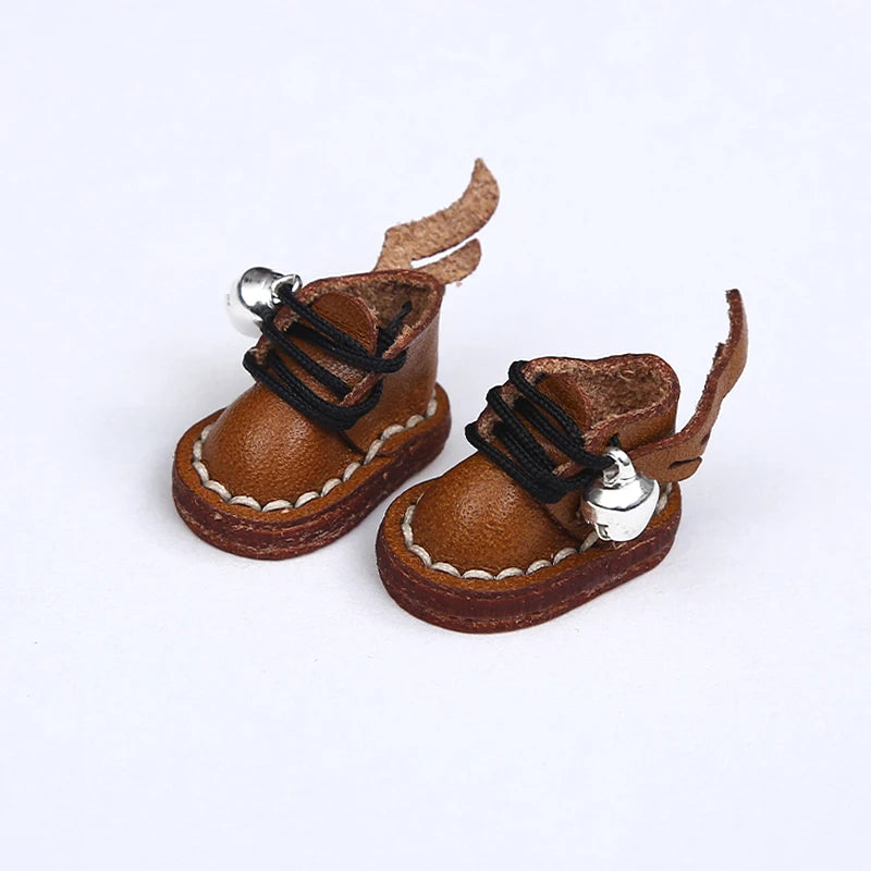 OB11 Doll Shoes Fashion Cowhide Boots Shoes for GSC, YMY, Obitsu 11, 1/12bjd Doll Accessories