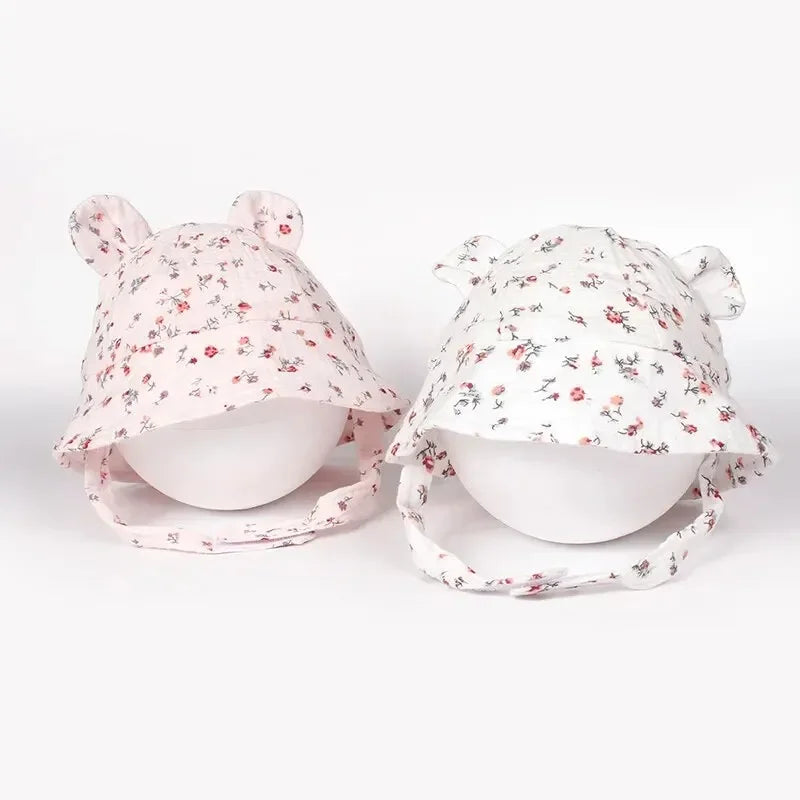 2026 Newborn Boys Girls Bucket Hat Summer Kids Toddler Panama Cap 0 to 12 Months Soft Cotton Baby Sun Hat With Ears Cute Bunny