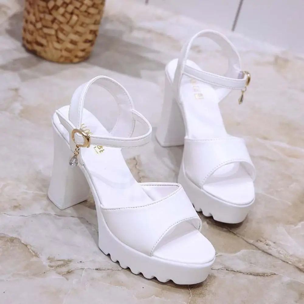 Fashion Fish Mouth High Heel Sandals Buckle Slope Casual Platform High Heels Comfortable Non-slip Women's Sandals Summer