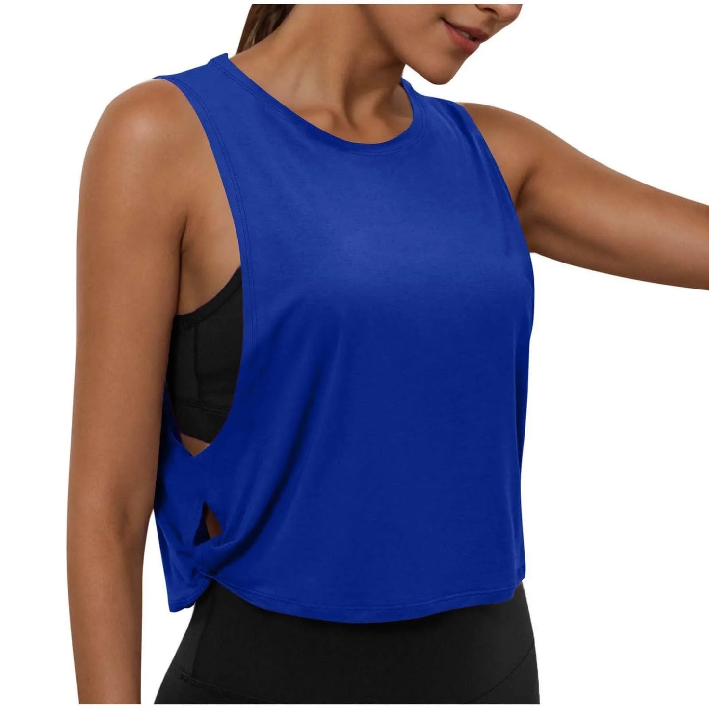 Women Sleeveless Yoga Top Breathable Gym Vest Tank Crop Top Running Tee
