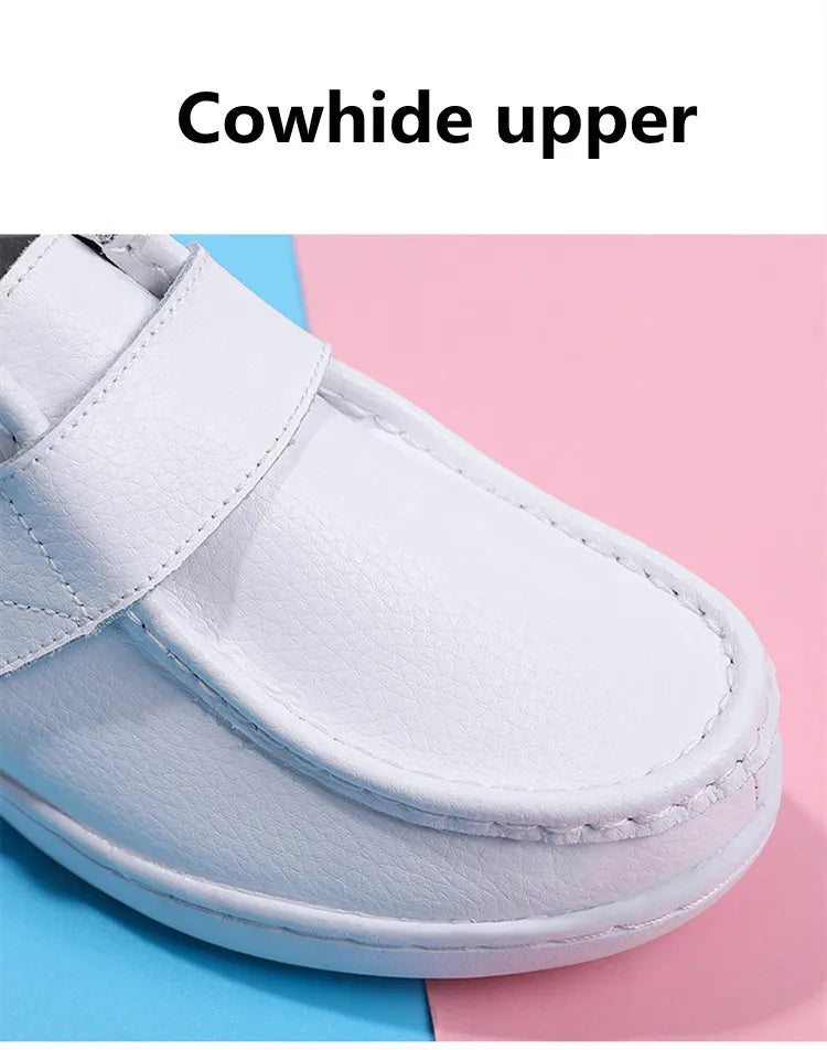 STRONGSHEN Women Platform Wedges Casual White Shoes Soft Nurse Work Shoes Hollow Out Breathable Comfort Non-slip Nursing Shoes
