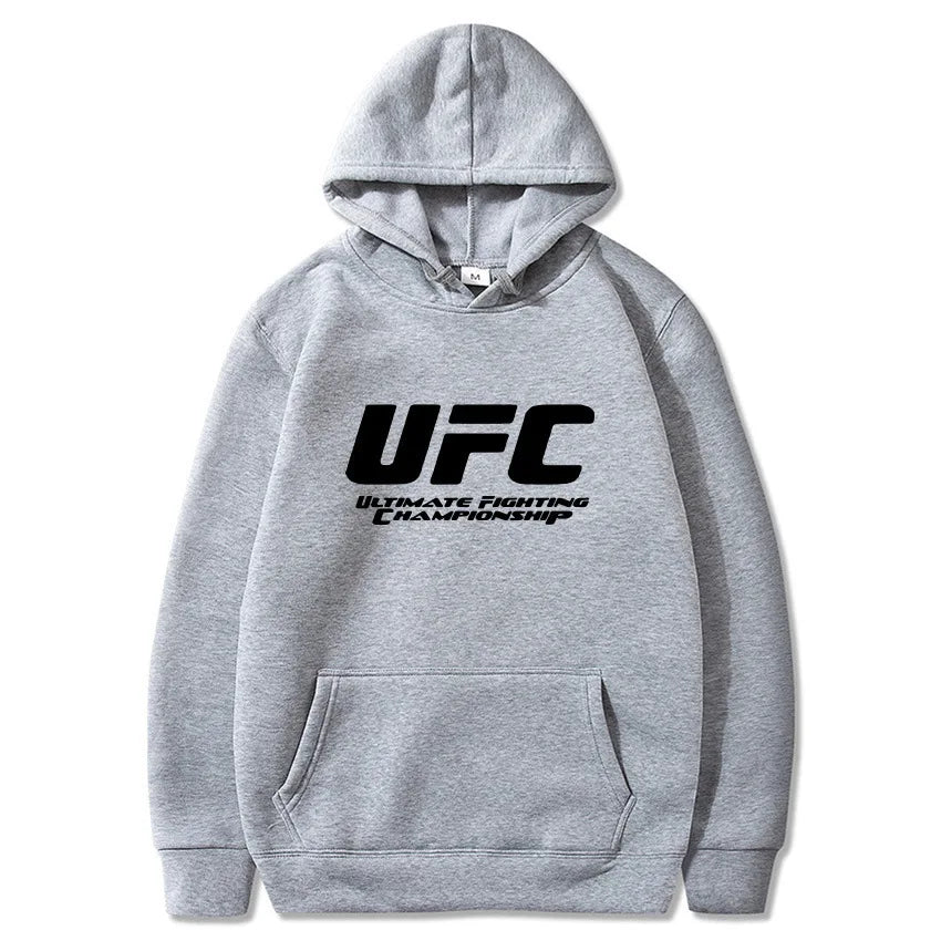 2026 New UFC Men's Hooded Sweatshirt Autumn Winter Polar Print Casual Sports Hooded Sweat BAZAARHUBO