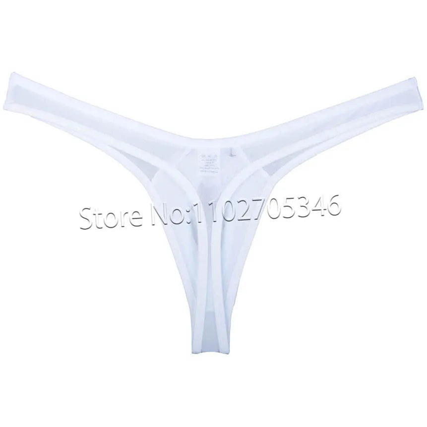 Men's Thong Underwear Contour Pouch Tangas Elastic Male Bikini Briefs Lingerie Comfortable Sissy Panties Silky Underwear Beach