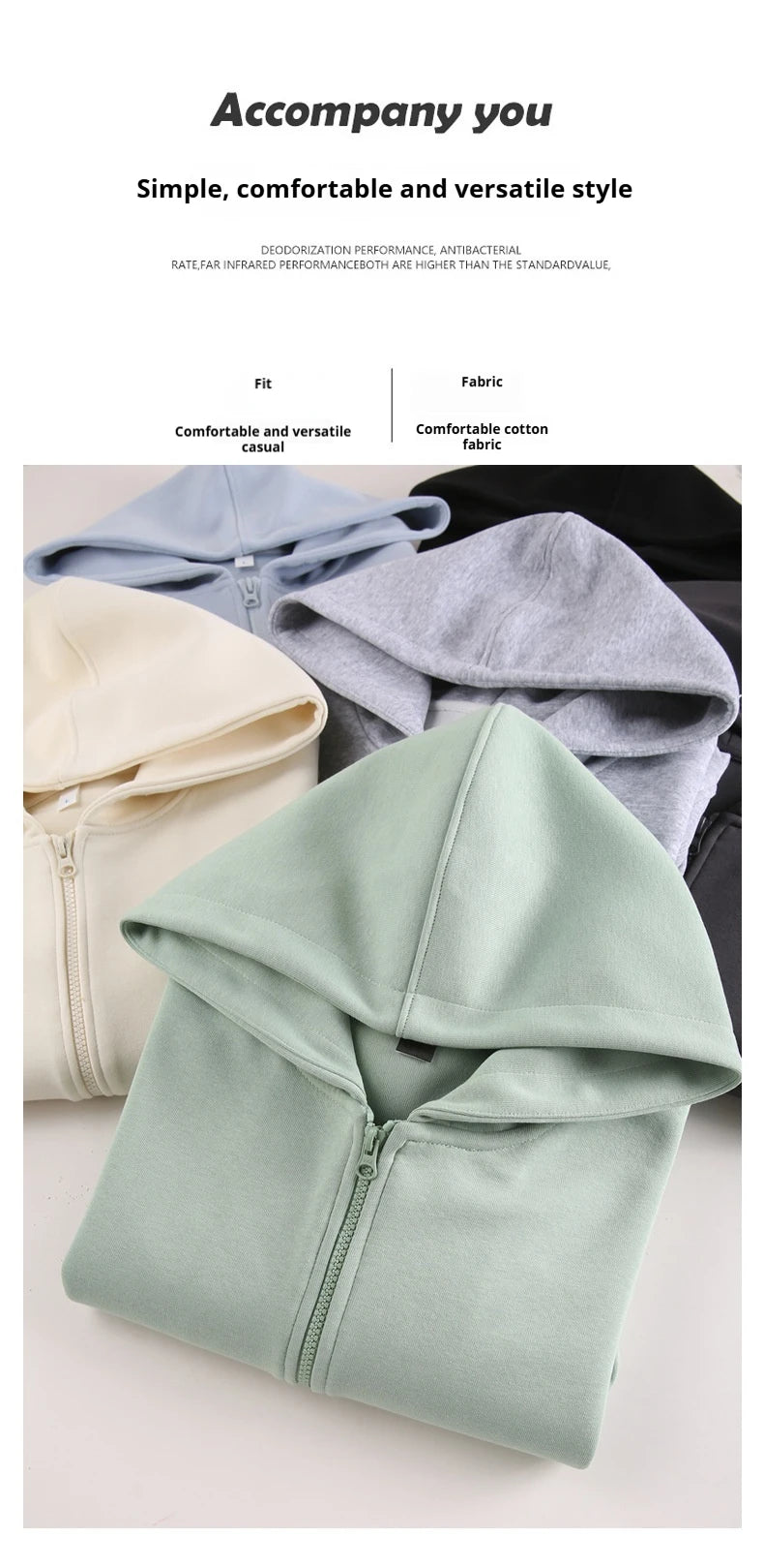 Y2K 420g Heavy-duty Cotton Blend American Hooded Zipper Sweatshirt for Men and Women in Large Size Versatile for Autumn Winter