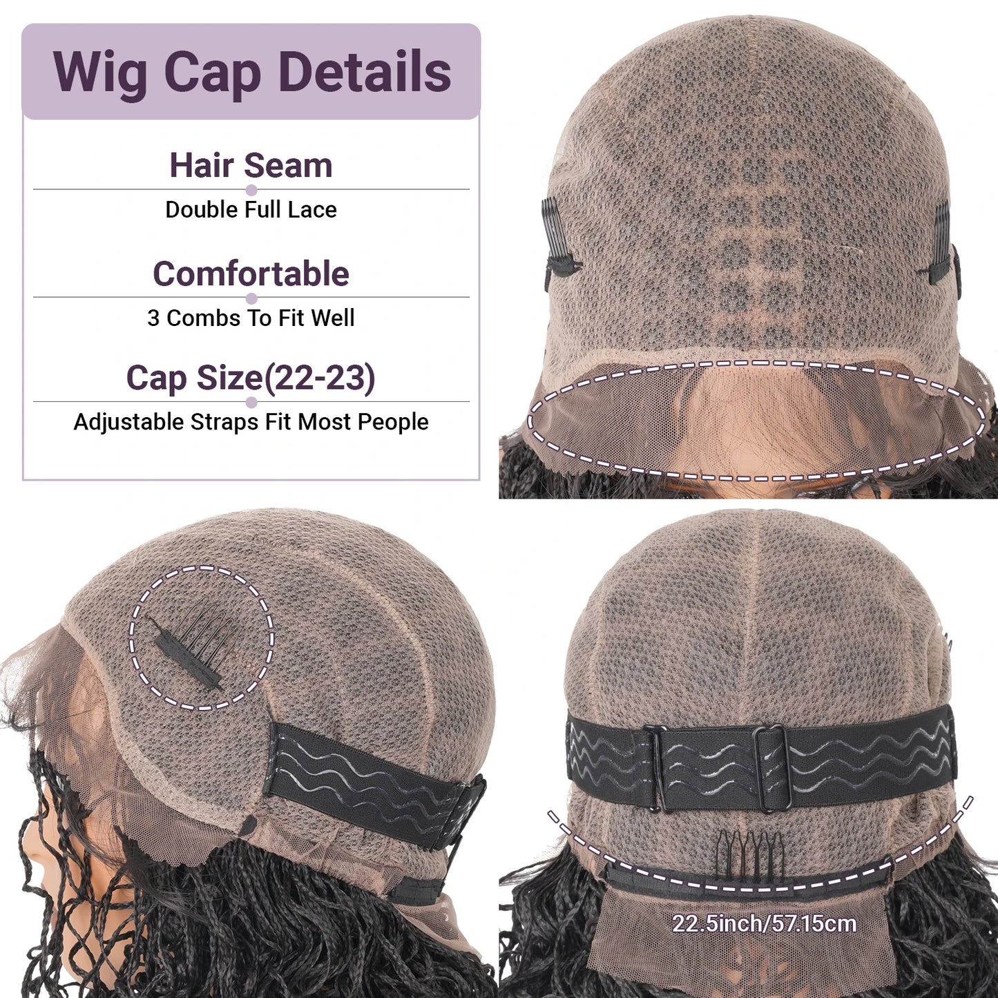 Synthetic Full Lace Front Braid Wig 14inch Curly Faux Locs Black Color Large Parting Space Twist Dreadlock Wigs for Black Women