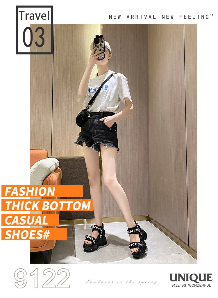 New 2022 Summer Women Platform Sandals Open Toe Wedges High Heels Thick Bottom Beach Shoes Woman Casual Comfort Chunky Sandalias