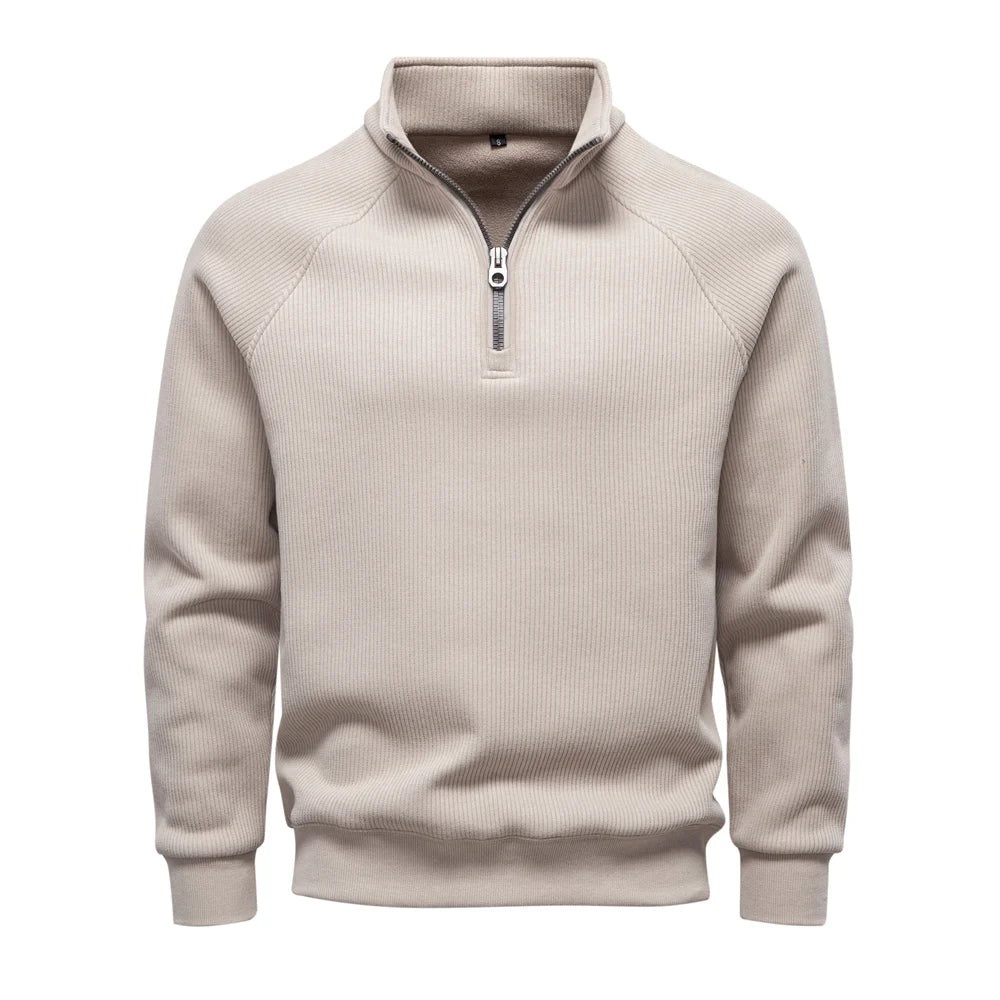 AIOPESIN Brand Men Winter Thermal Sweater Cotton Zipper Slim Fit Thermal Underlayer Top Luxury Soft Shell Pullover Sweatshirt
