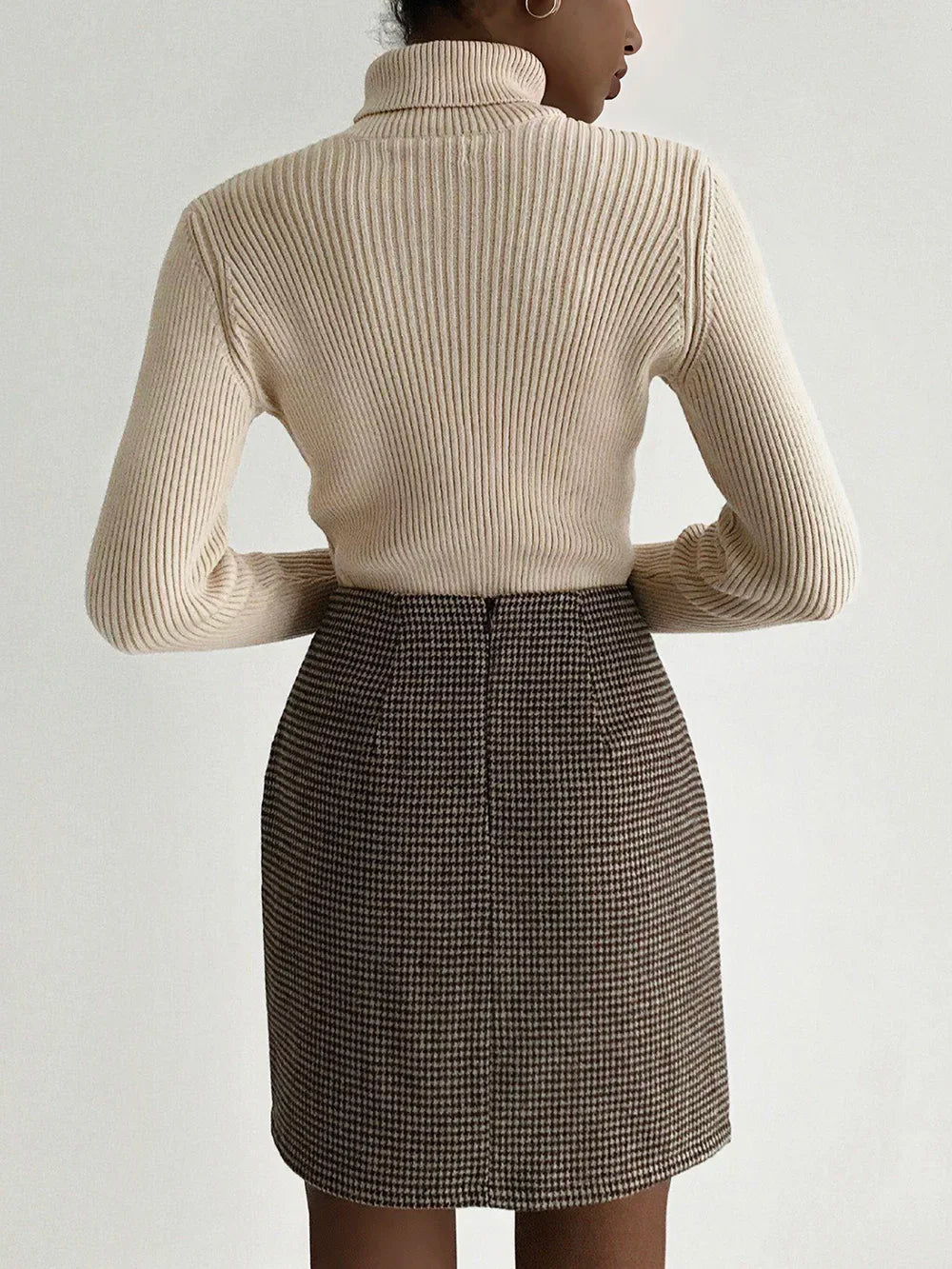 AOSSVIAO 2026 Basic Mock Neck Ribbed Sweaters for Women Cute Sexy Knitted Autumn Winter Warm Fitted Fashion Pullover Sweater