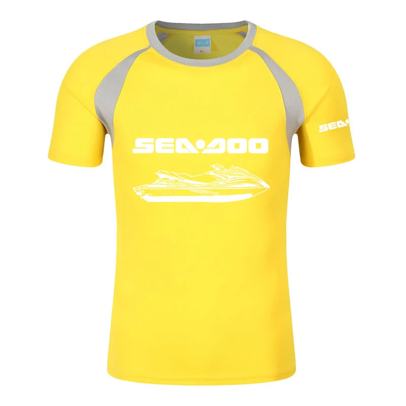 Sea Doo Seadoo Moto Men's New Printed Fashionable Summer T-shirt Cotton Raglan Short Sleeve Round Neck Streetwear Tops Clothing